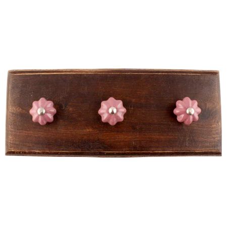 Solid Lavender Small Ceramic Melon Wooden Hooks